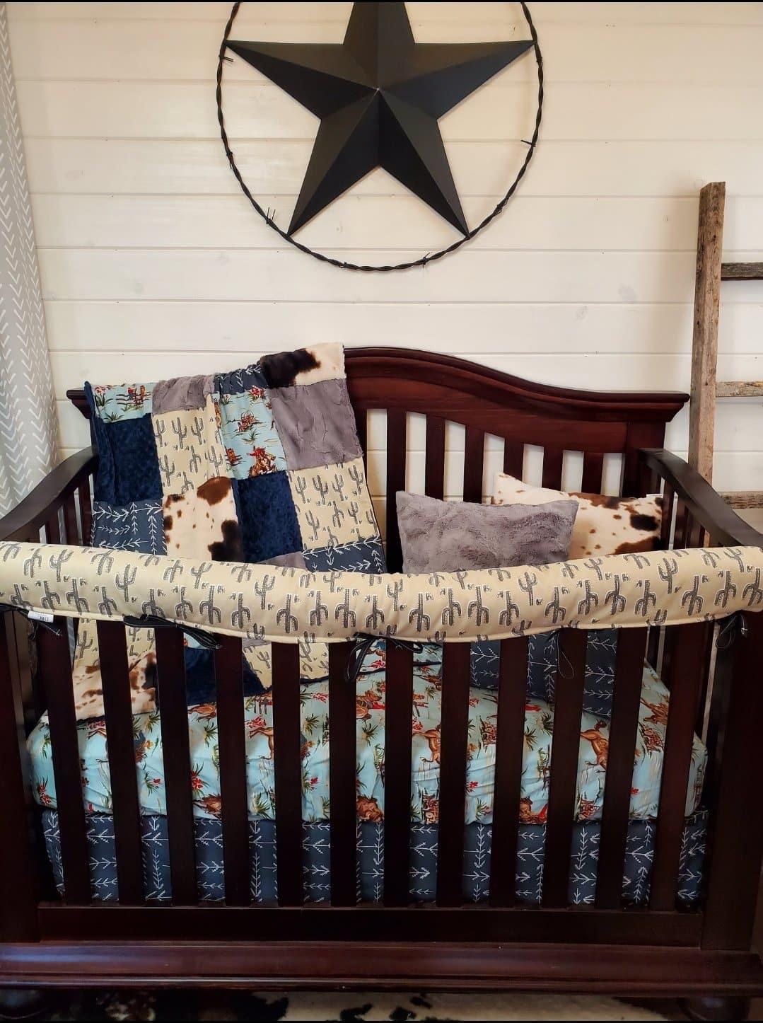 Boy Crib Bedding- Cactus and Cowboy Ranch Collection - DBC Baby Bedding Co 