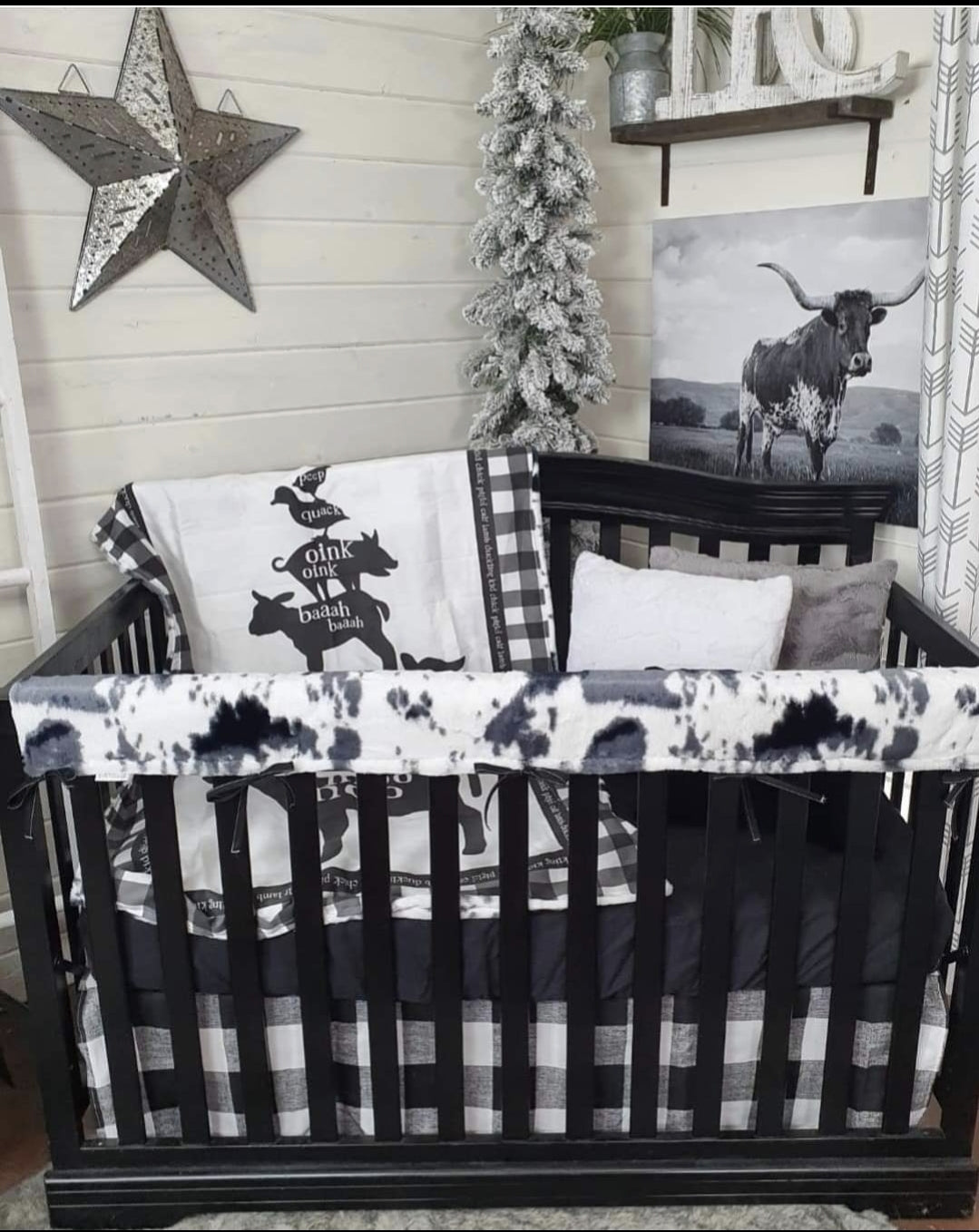 Custom Neutral Crib Bedding - Stacked Animal Farm Baby Bedding Collection - DBC Baby Bedding Co 
