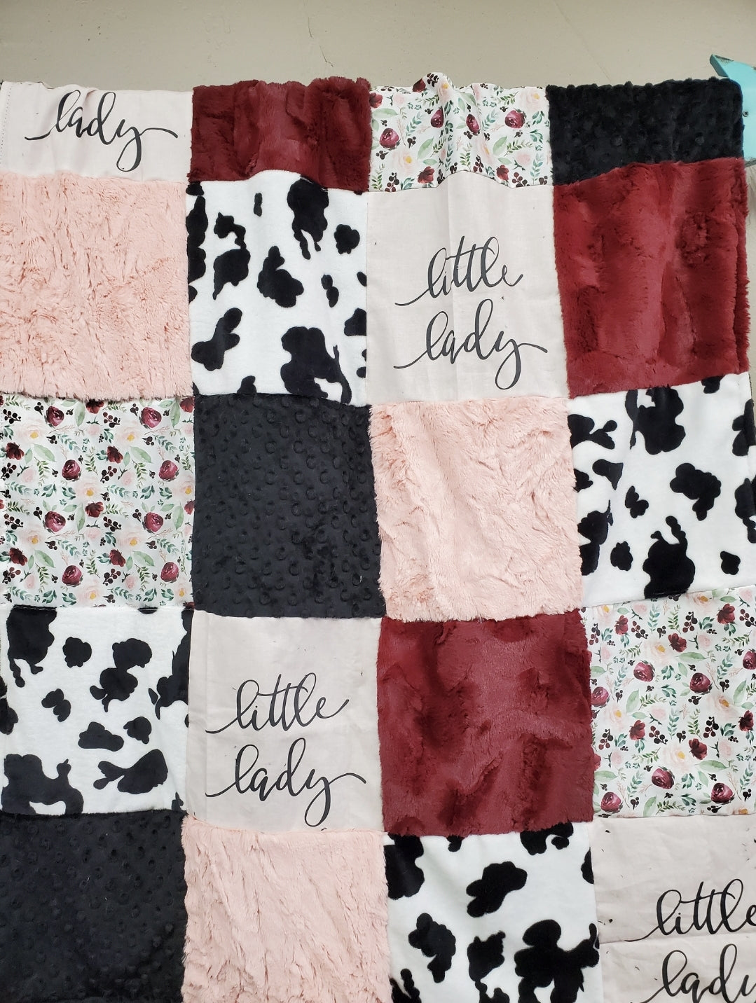 New Release Boy Crib Bedding - Little Lady Floral and Blavk White Cow Minky Farm Baby Bedding Collection - DBC Baby Bedding Co 