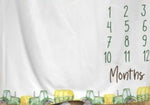 Custom Milestone Blanket - Farm Tractors Minky Baby Blanket - DBC Baby Bedding Co 