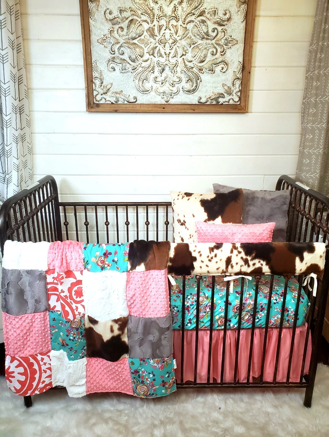 Teal hotsell crib set