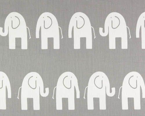 Curtain Panels or Valance - Elephants in Gray - DBC Baby Bedding Co 