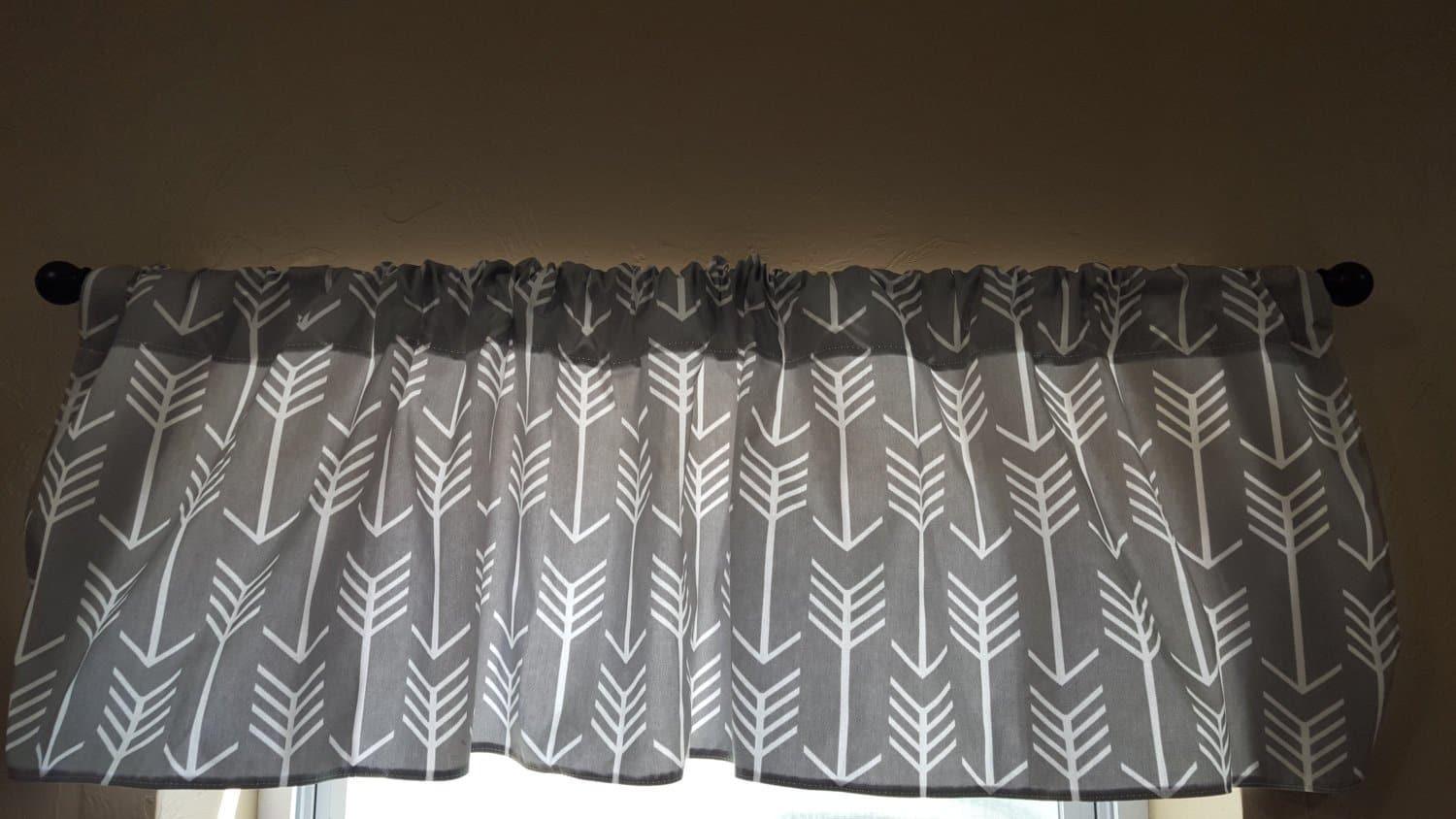 Curtain Panels or Valance - Arrow in Gray - DBC Baby Bedding Co 