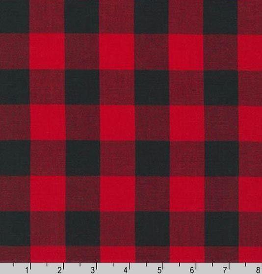 Curtain Panels or Valance - Check in Red black buffalo check - DBC Baby Bedding Co 