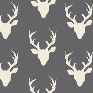 Nursing Pillow Cover - Dark Gray Buck and Fawn Minky Woodland Cover - DBC Baby Bedding Co 
