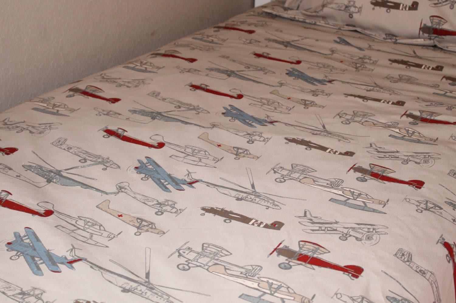 Twin, Full, Queen Comforter - Vintage Airplanes Comforter - DBC Baby Bedding Co 