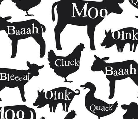 Cart Cover- Farm Animals with words Highchair/Cart Cover - DBC Baby Bedding Co 
