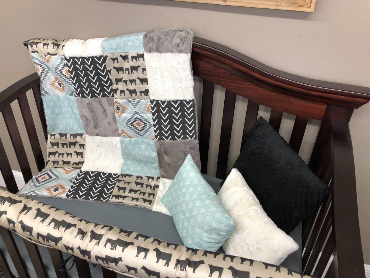 Custom Boy Crib Bedding - Angus, Aztec, and Arrowhead Ranch Collection - DBC Baby Bedding Co 