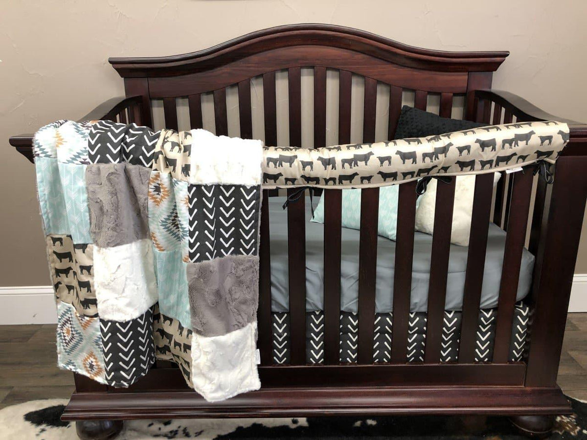 Custom Boy Crib Bedding - Angus, Aztec, and Arrowhead Ranch Collection - DBC Baby Bedding Co 